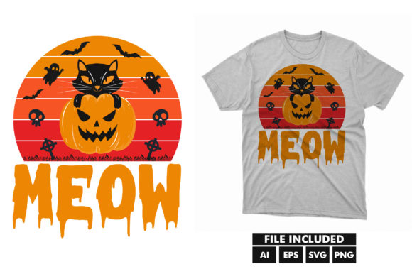 Black Cat Halloween T-shirt SVG Design Review