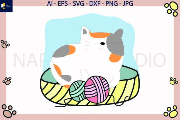 Cat and Yarn Wool Svg Review
