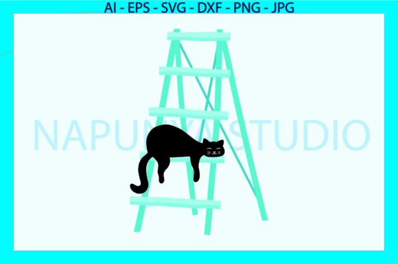 Cat Black and Plant Rack Svg Review