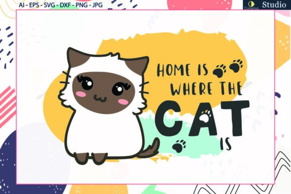 Cat Cute Quote Watercolor Embroidery Design