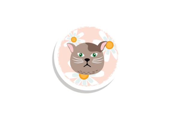 Cat Head Brown Stickers Svg Review