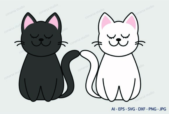 Cat Love Black and White Svg Review