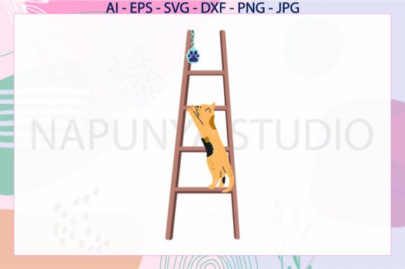 Cat Playing on the Stairs Svg Review