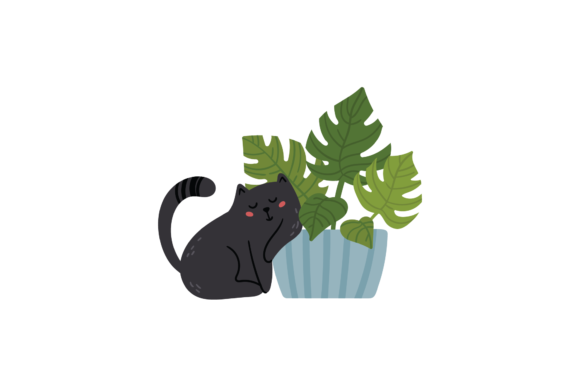 Cat Relax Potted Plant Svg Review
