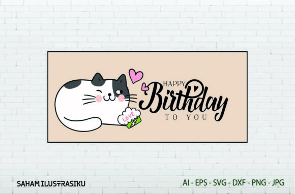 Cat Stickers Birthday Lettering Card Svg Review
