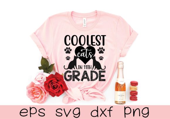 Coolest Cat in 11st Grade Svg Design Review