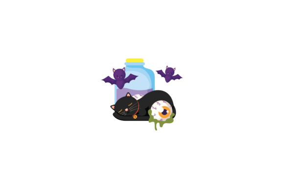 Halloween Cat Black Ghost and Bat Svg Review