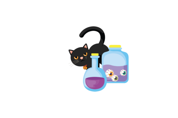 Halloween Cat Black Ghost Eye Jar Svg Review