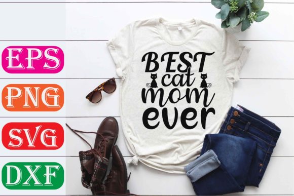 Mother Svg Design: Best Cat Mom Ever