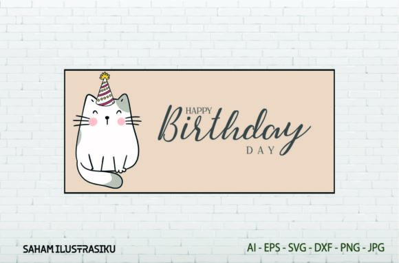 Stickers Cat Birthday Lettering Card SVG Review